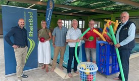 (v.r.) Otto Pöll (RC Wesel-Dinslaken), Ralph List (DLRG) und Udo Bovenkerk (RC Lippe-Issel) im neuen RheinBad Wesel